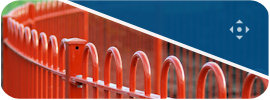 Bow top steel railings, AKA iron railings or metal railings.