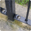 Palisade posts are optionally available with base plates for wall mounting or cranked. Also available for use with barbed wire or razor wire.